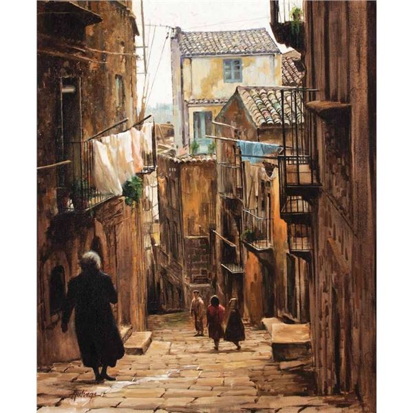 Clark Hulings-Taormina Cobblestones