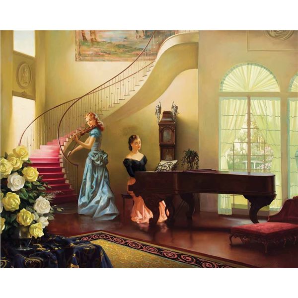 R. Brownell McGrew-Girls Playing Piano and Violin