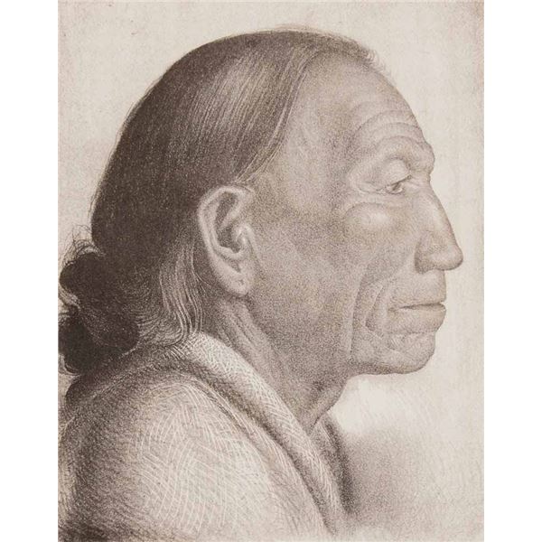 Oscar Berninghaus-Old Pueblo Indian- Taos