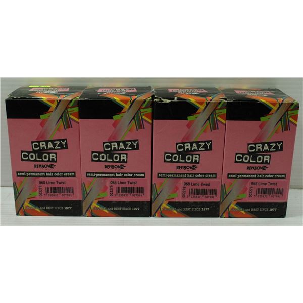 4 PACK CRAZY COLOUR SEMI-PERMANENT  LIME TWIST 