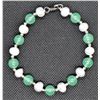 Image 1 : #280-FRESH WATER PEARL &  GREEN JADE BRACELET