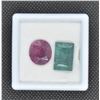 Image 1 : #135-RED RUBY AND EMERALD GEMSTONE 21.90CT