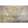 Image 1 : GLASS PUNCH BOWL W/ 5 GLASSES