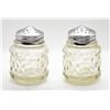 Image 1 : 2 GLASS SALT & PEPPER SHAKERS