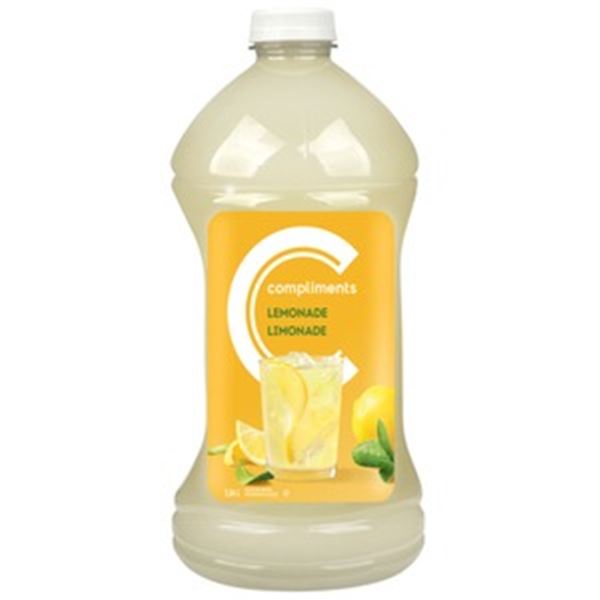 CASE WITH 6 2.84L BOTTLES OF COMPLIMENTS LEMONADE