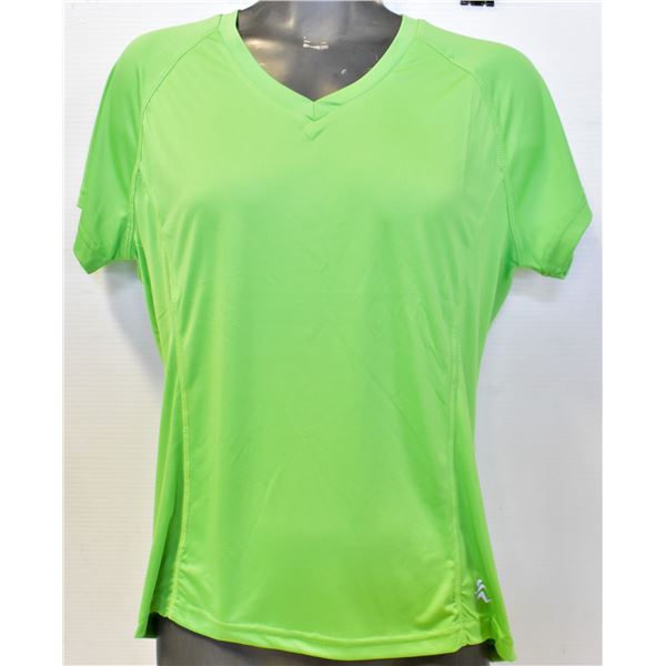 BRIGHT GREEN WOMENS NEWDEAL ATHLETHICS SHIRT SZ M