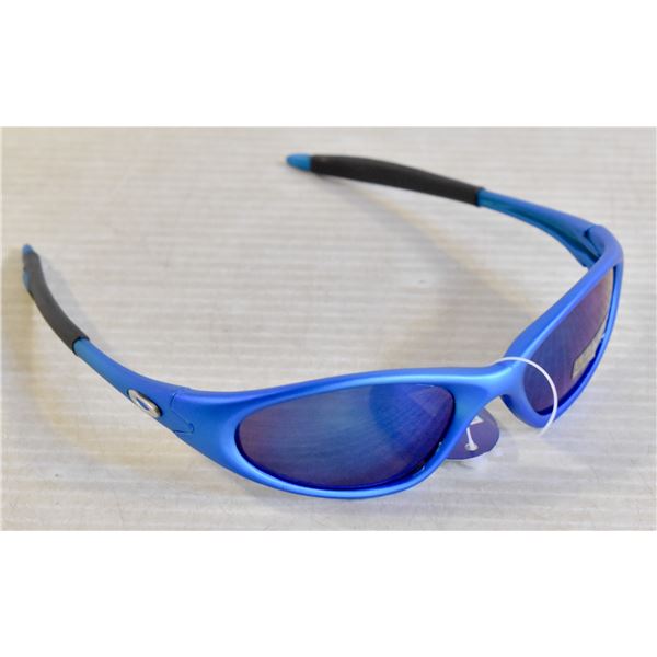 PAIR OF BRIGHT BLUE REPLICA OAKLEY SUNGLASSES