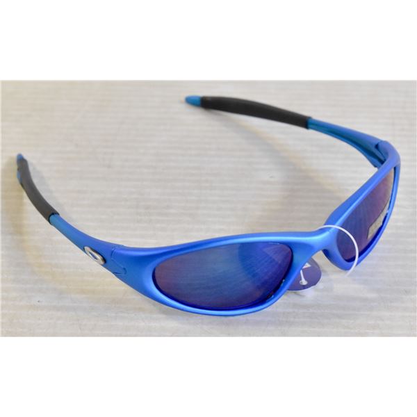 PAIR OF BRIGHT BLUE REPLICA OAKLEY SUNGLASSES