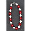 Image 1 : #276-FRESH WATER PEARL &  RED JADE BRACELET