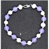 Image 1 : #272-FRESH WATER PEARL & PURPLE JADE BRACELET