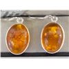 Image 1 : STERLING SILVER & AMBER EARRINGS