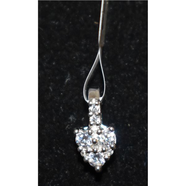 NEW .925 SILVER CUBIC ZIRCONIA HEART PENDANT