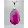 Image 1 : 21) HOT PINK STRIPED TRANSLUCENT TEAR DROP AGATE