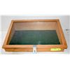 Image 1 : WOODEN DISPLAY CASE L18-1/2" X W 13" X H4". NOT GLASS