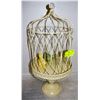 Image 1 : DECORATIVE METAL PEDESTAL BIRD CAGE WITH