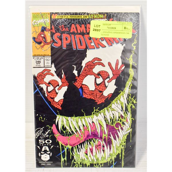 MARVEL AMAZING SPIDERMAN 346 COMIC, VENOM