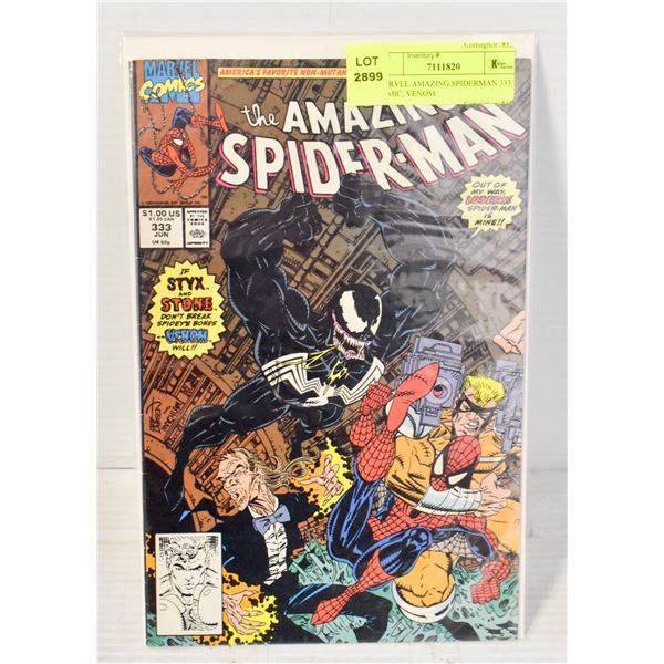 MARVEL AMAZING SPIDERMAN 333 COMIC, VENOM