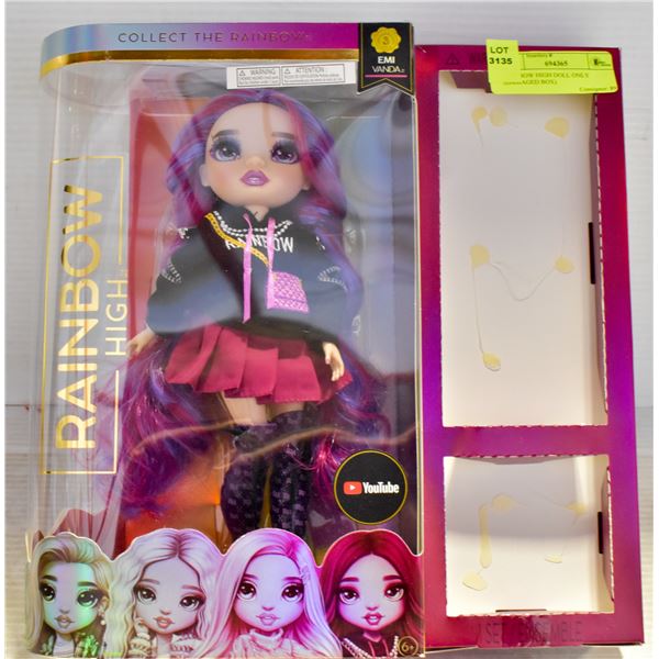 RAINBOW HIGH DOLL ONLY (DAMAGED BOX)