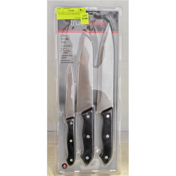 3PC TRUE LIVING CHEF KNIFE SET