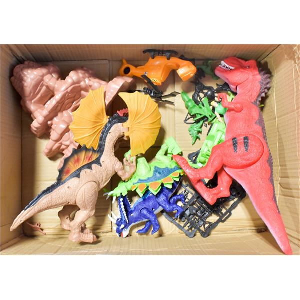 LARGE BOX OF DINO TOYS