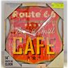 Image 1 : ROUTE 66 14" CAFE WALL CLOCK