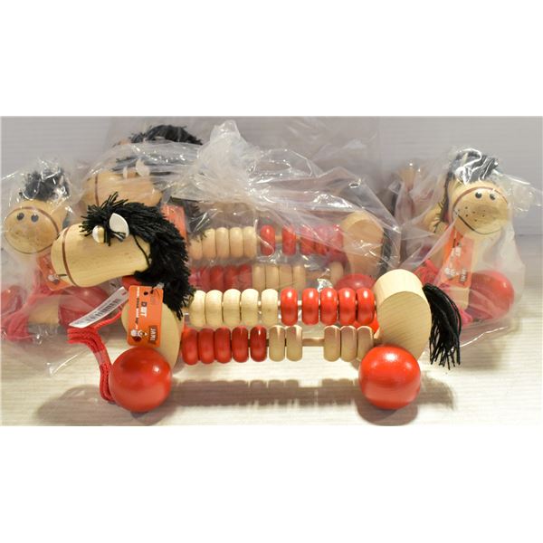 FLAT OF QUALITY WOOD PULL TOYS MADE IN EUROPE