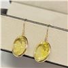 Image 3 : 14K YELLOW GOLD LEMON QUARTZ (9.8CT)  EARRINGS