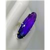 Image 1 : 9)  ELONGATED PURPLE CRYSTAL STATEMENT RING, SIZE