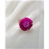 Image 1 : 10)  HOT PINK SOLAR QUARTZ RING SIZE 8, SETTING