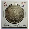 Image 1 : 11)  US 1921 S, MORGAN SILVER DOLLAR.