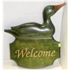 Image 1 : LARGE WOODEN WELCOME DUCK SIGN