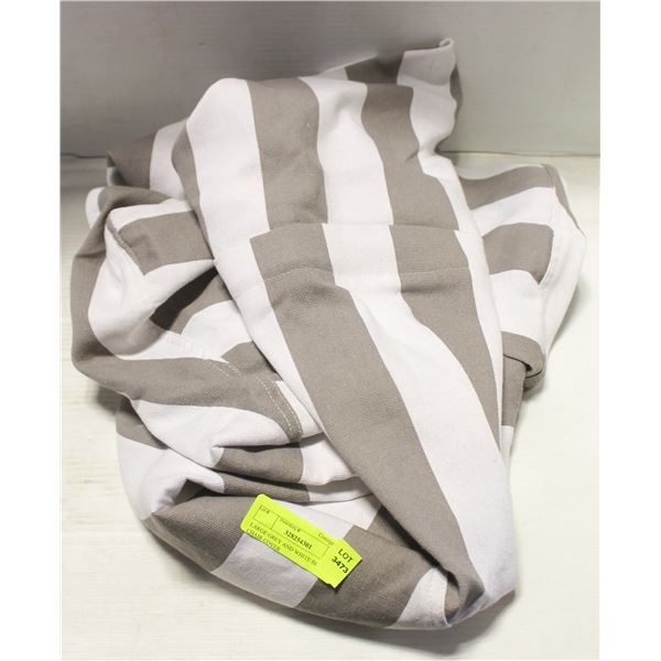 LARGE GREY AND WHITE BEAN BAG CHAIR COVER