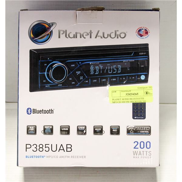 PLANET AUDIO BLUETOOTH MP3/CD/AM FM/ RECIEVER 200