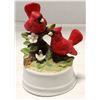 Image 1 : VINTAGE RED CARDINAL MUSICAL BISQUE PORCELAIN