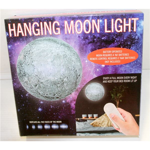 HANGING MOON LIGHT DISPLAY, SHOWS ALL THE MOON