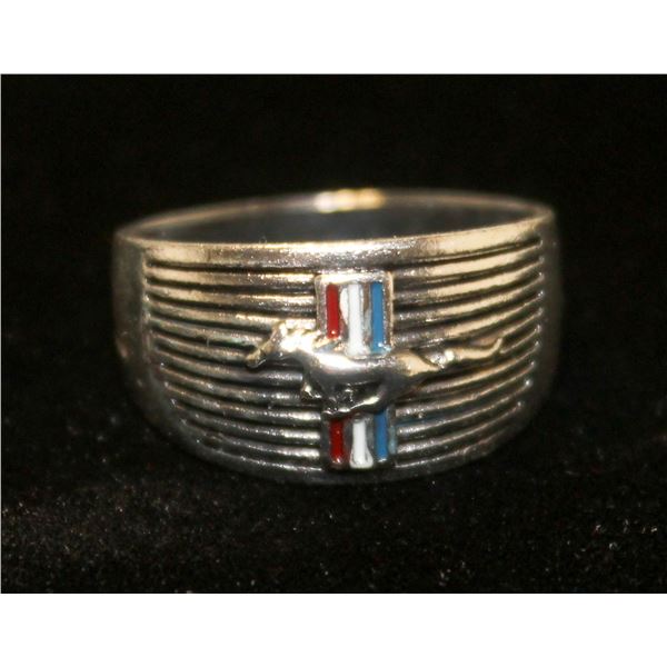 MEN'S .925 STERLING SILVER "MUSTANG" RING SIZE 1