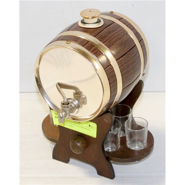 CASK LIQUID DECANTER WITH 5 SHOTGLASSES