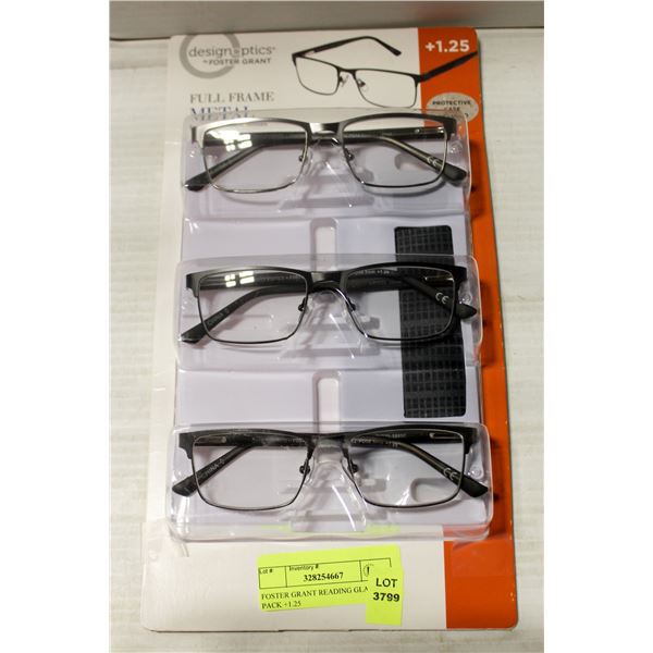 FOSTER GRANT READING GLASSES 3 PACK +1.25