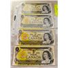 Image 1 : 4 X UNCIRCULATED 1973 CANADIAN $1 BILLS