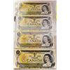 Image 1 : 4 X UNCIRCULATED 1973 CANADIAN $1 BILLS