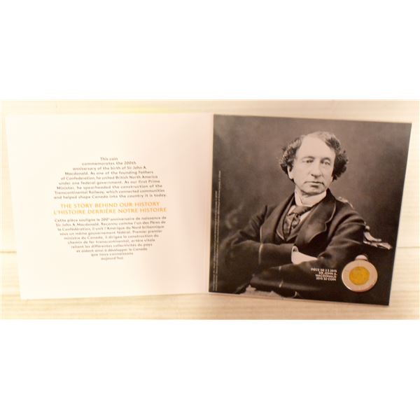 RCM 2015 SIR JOHN A. MACDONALD $2 COIN (TOONIE)