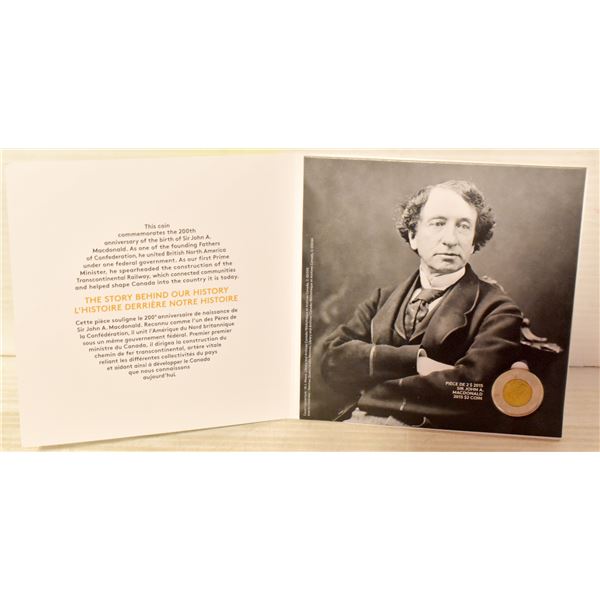 RCM 2015 SIR JOHN A. MACDONALD $2 COIN (TOONIE)