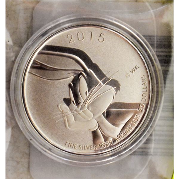 SEALED 2015 BUGS BUNNY .999 FINE SILVER $20 COIN