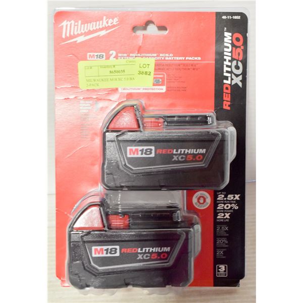 MILWAUKEE M18 XC 5.0 BATTERY 2-PACK