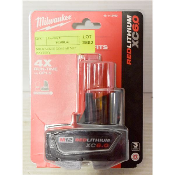 MILWAUKEE XC6.0 AH M12 BATTERY