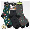 Image 1 : 3 NEW PAIRS MEN'S FUN PATTERN SOCKS