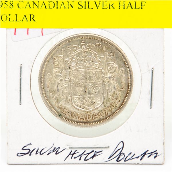 1958 CANADIAN SILVER HALF DOLLAR