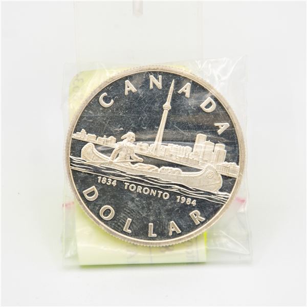 1984 CANADIAN SILVER DOLLAR 'TORONTO'