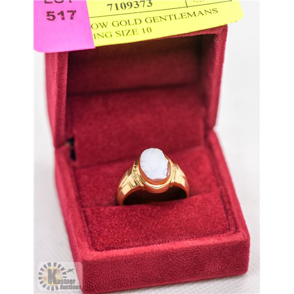 10K YELLOW GOLD GENTLEMAN'S CAMEO RING SIZE 10