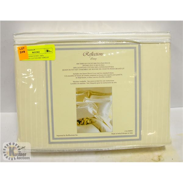 REFLECTIONS IVORY 100% EGYPTIAN COTTON 800 THREAD